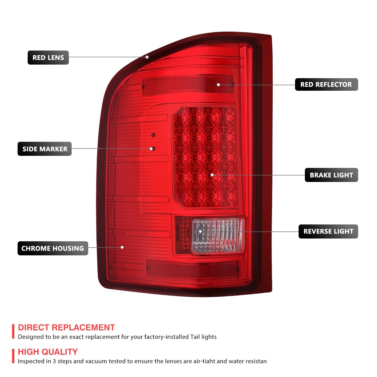 Amazon | DNA Motoring TL-CSIL07-LED-CH-RD LEDテールライト